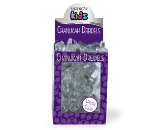 Box of 100 Crystal Clear Dreidels