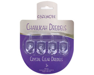 Pack of 4 Crystal Clear Dreidels
