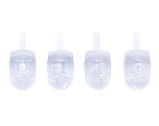 Pack of 4 Crystal Clear Dreidels