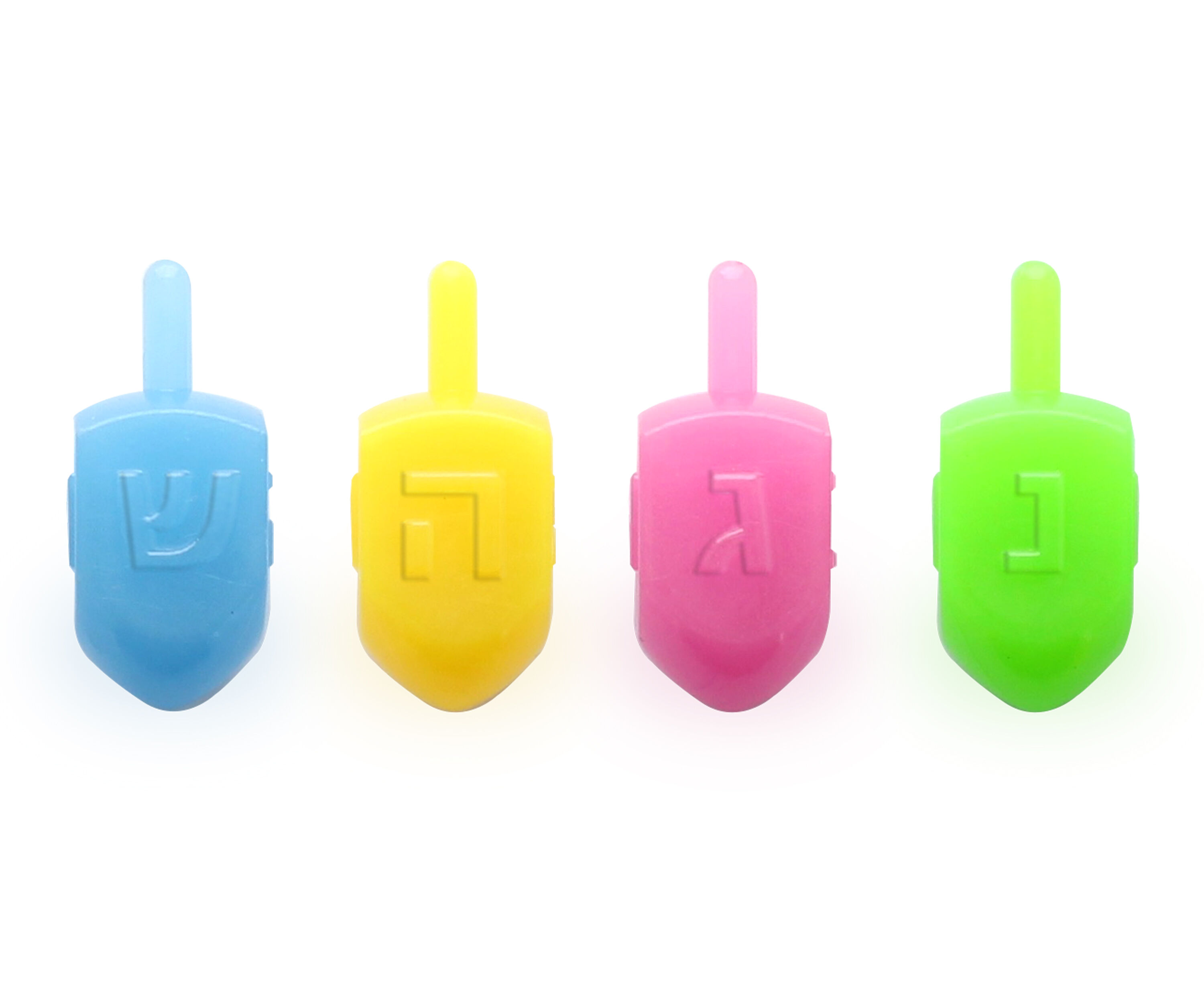 Bulk 100 Pack Mefoar Judaica Assorted Colored Dreidels Classic Chanukah Kids Toy Traditional Plastic Draidels with Game Instructions Gift or Party Favor 