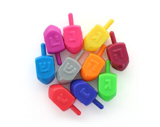 Pack of 10 Coloured Dreidels