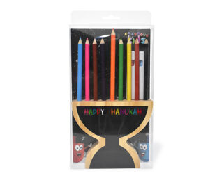 Wooden Menorah Pencil Holder