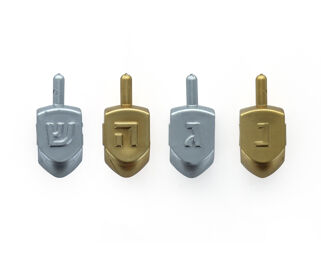 Pack of 4 Silver & Gold Dreidels